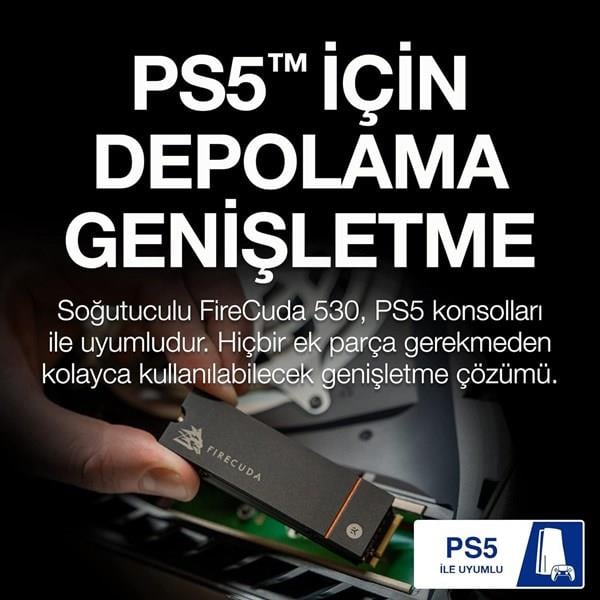 SEAGATE 2TB FIRECUDA 530 ZP2000GM3A023 7300-6900MB/s M2 NVME GEN4 DİSK SOĞUTUCULU