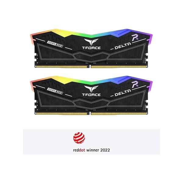 TEAM 32GB (2X 16GB) DDR5 5600MHZ CL38 RGB DUAL KIT PC RAM T-FORCE DELTA BLACK FF3D532G5600HC38GDC01