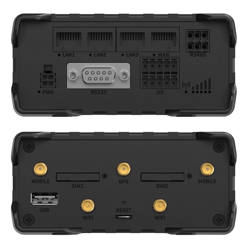 TELTONİKA RUT906 150MBPS 4 PORT 3XLAN/1XWAN RS232, RS485 2 ANTEN 802.11b/g/n (Wi-Fi 4) 4G LTE INDOOR 2 X SIM YUVASI ENDÜ