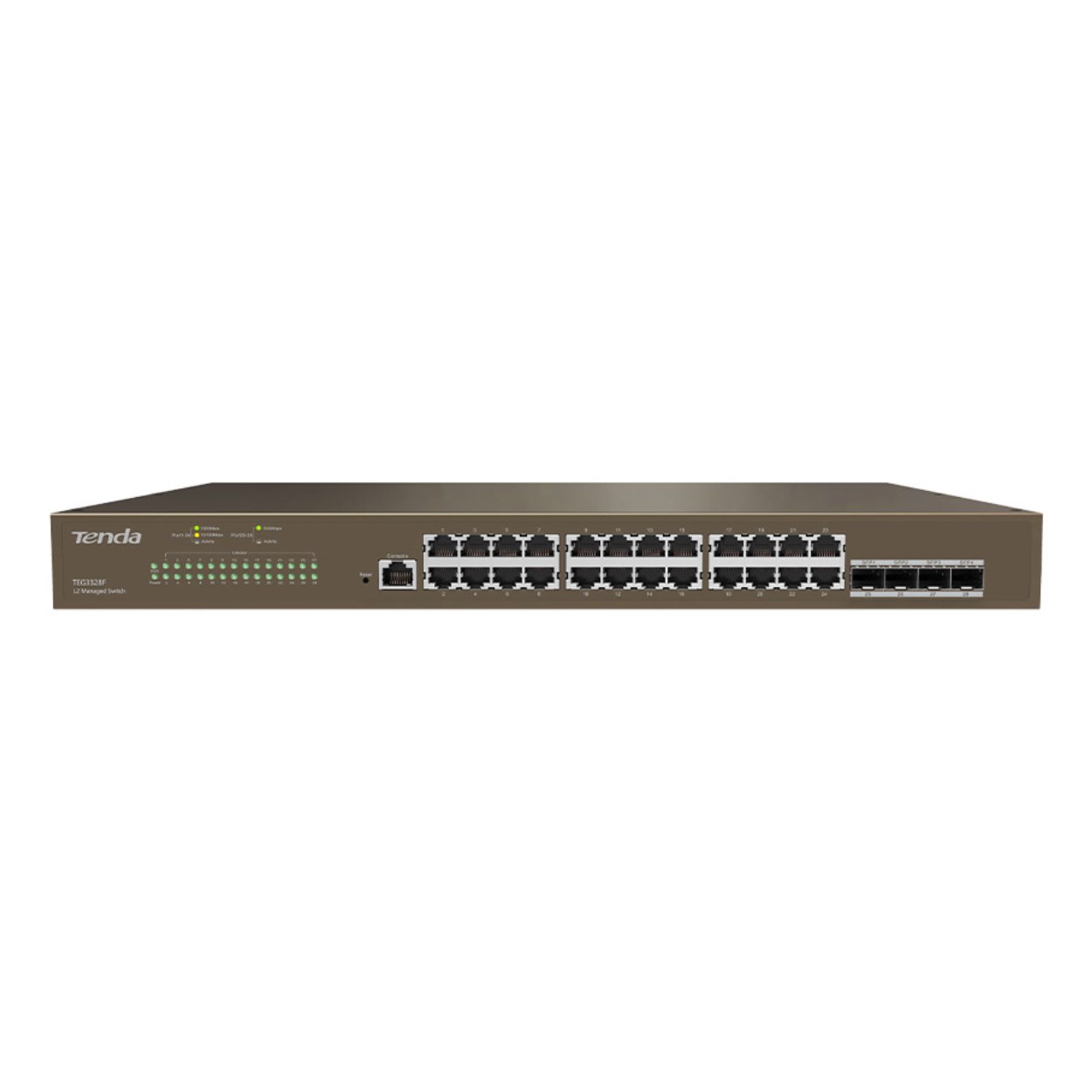 TENDA TEG3328F 28 PORT 10/100/1000 4 X SFP YONETILEBILIR RACK MOUNT SWITCH