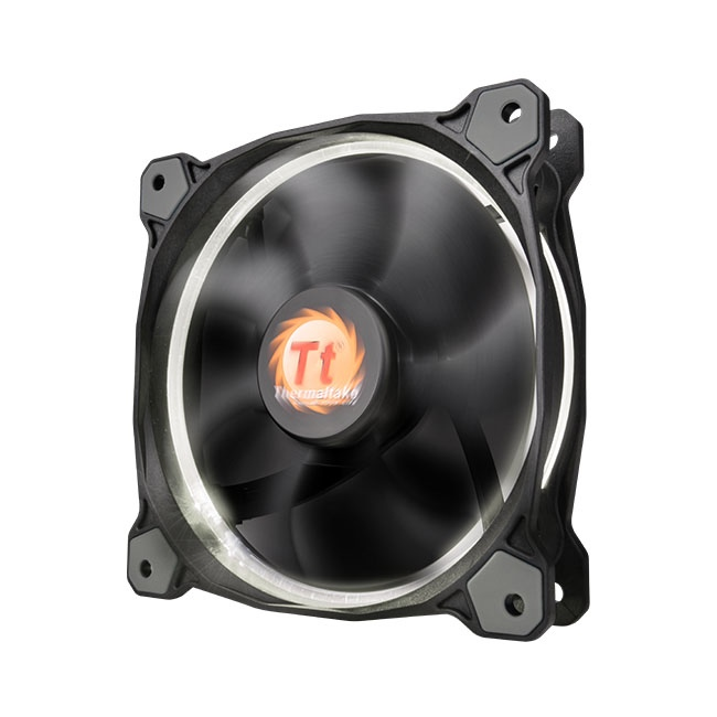 THERMALTAKE Riing CL-F038-PL12WT-A 120mm Beyaz Halka Ledli Titreşimsiz Kasa ve Radyatör Fanı