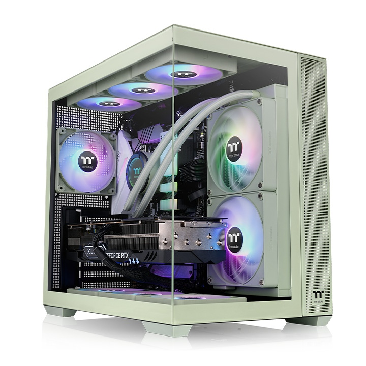 THERMALTAKE VIEW 80 MATCHA GREEN CA-1Z2-00MEWN-00 4-ARGB Fanlı Gaming Mid-Tower PC Kasası Yeşil
