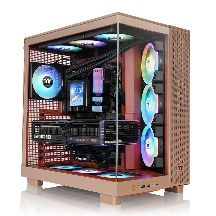 THERMALTAKE VIEW380XL CA-11E-00MGWN-00 4-ARGB Fanlı Gaming Mid-Tower PC Kasası Kum Rengi