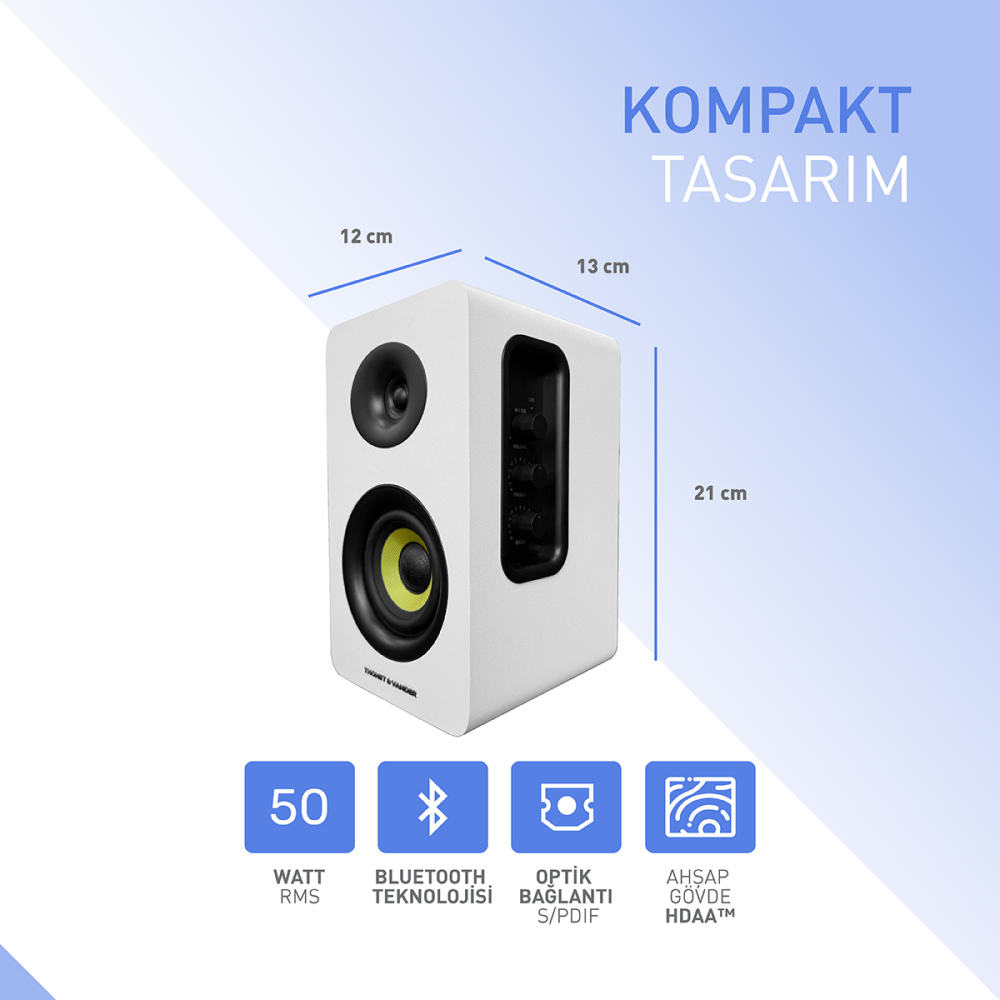 Thonet & Vander KUMPEL 2.0 50W Beyaz Speaker - 2.0 Sistem - 50W RMS