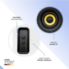 Thonet & Vander KUMPEL 2.0 50W Siyah Speaker - 2.0 Sistem - 50W RMS