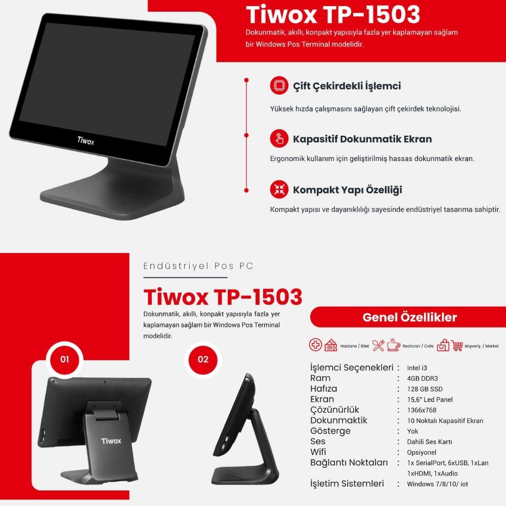 TIWOX TP 1503 I3 4GB RAM 128GB SSD 15.6