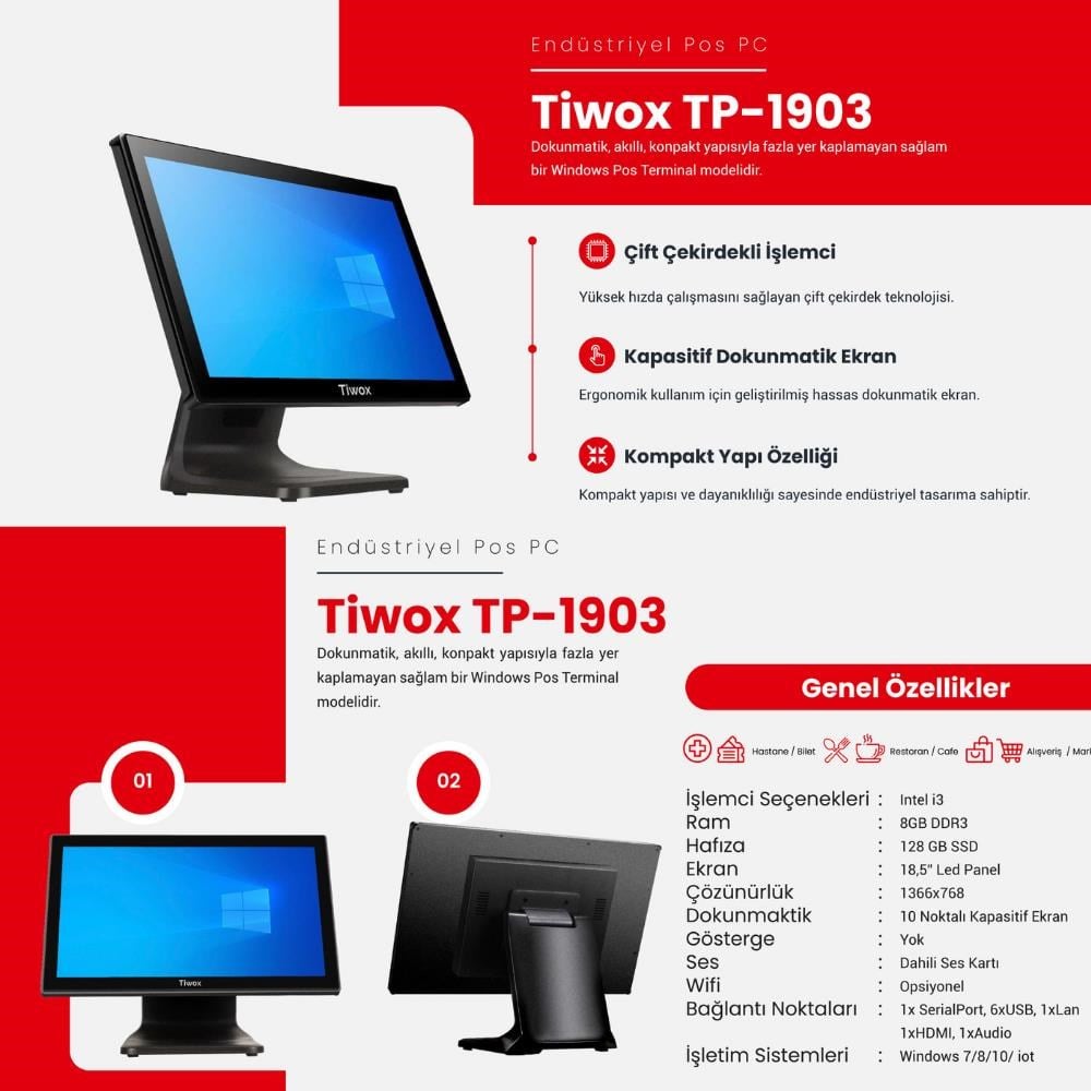 TIWOX TP-1903 I3 8GB RAM 128GB SSD 18.5