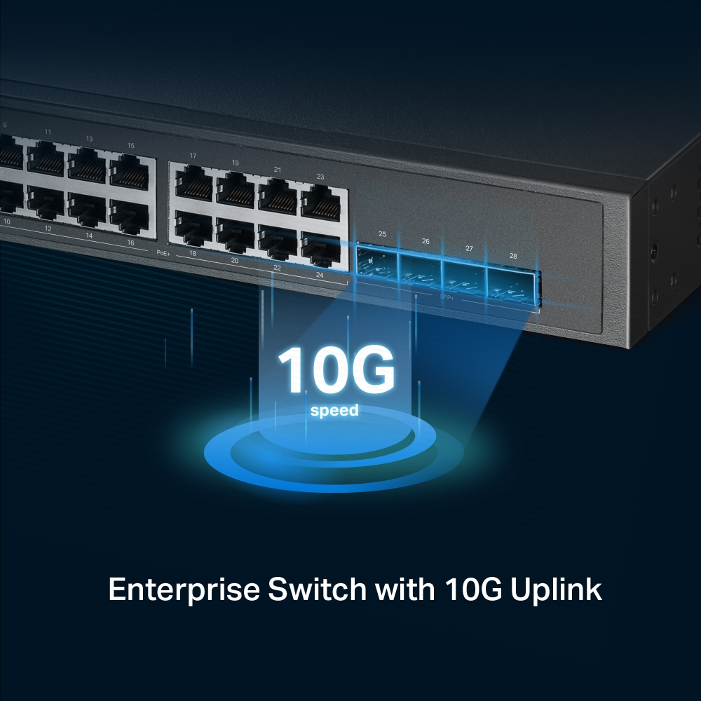 TP-LINK 24port 16port PoE 500w 4-SFP 10GbE / 2.5GbE Yönetilebilir Switch