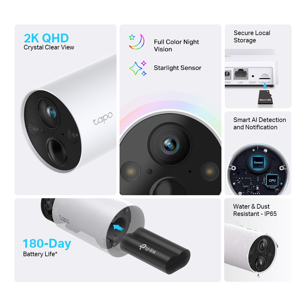 TP-LINK 3MP Bullet Tapo C420S2 Wıfı Kablosuz IP Kamera