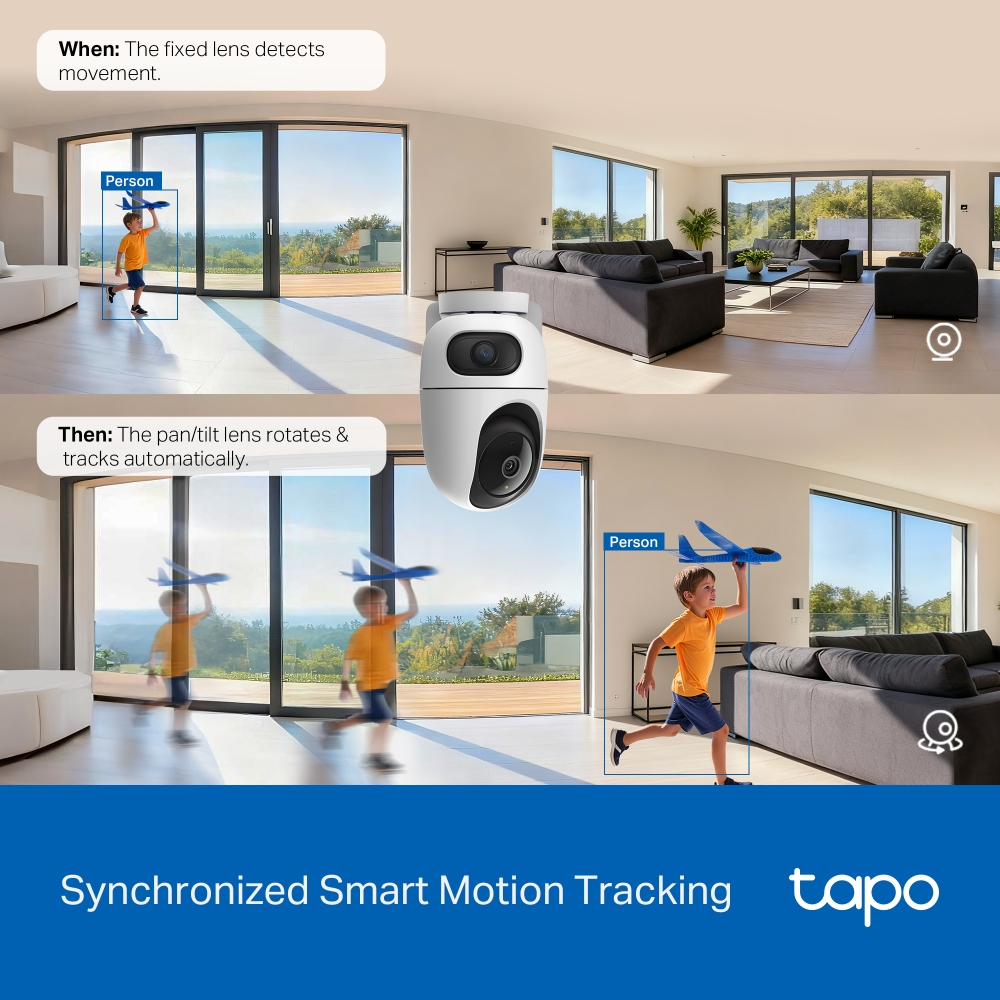TP-LINK 3MP Çift Lensli Wıfı Kablosuz Pan/Tilt IP Kamera Tapo C245D