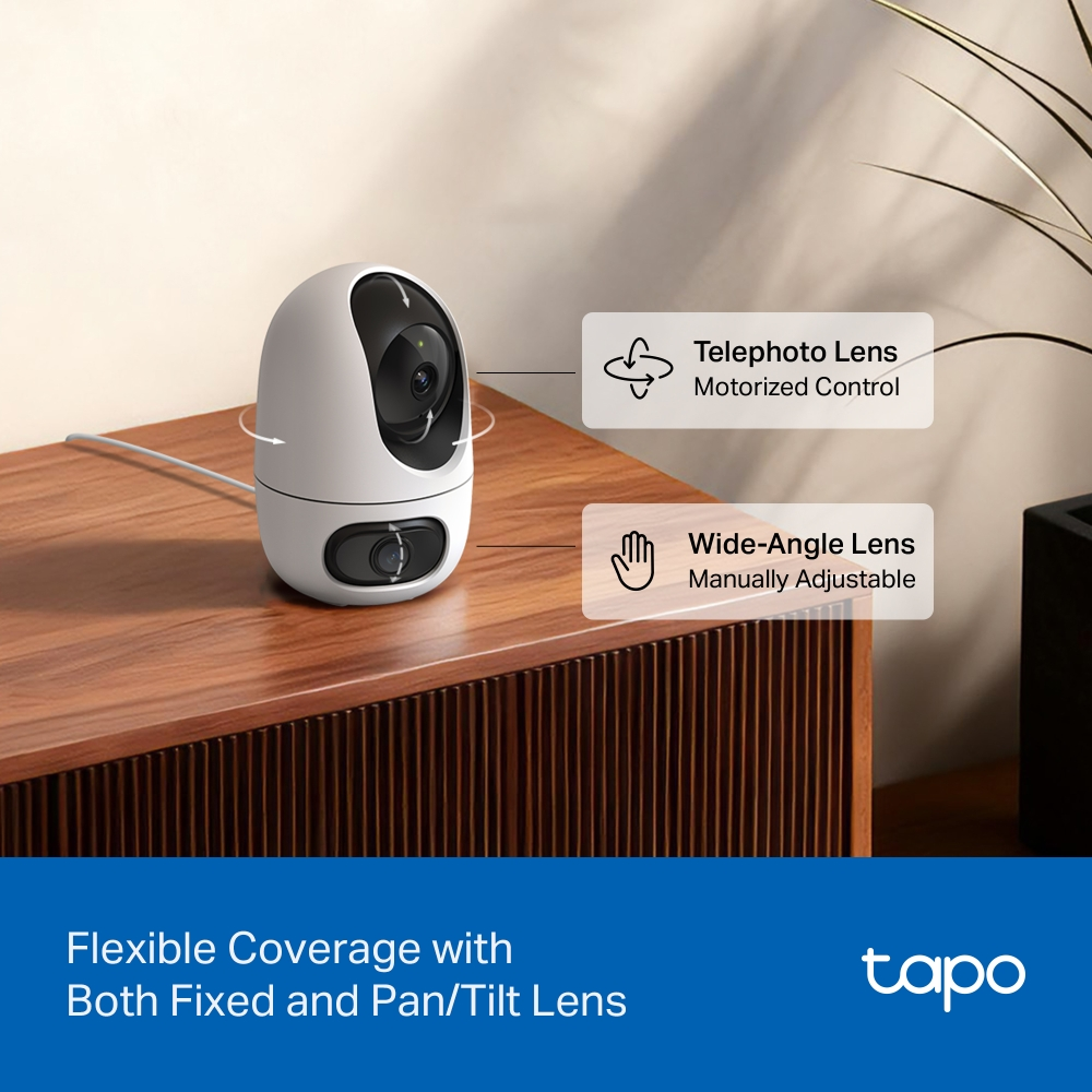 TP-LINK 3MP Çift Lensli Wıfı Kablosuz Pan/Tilt IP Kamera Tapo C245D