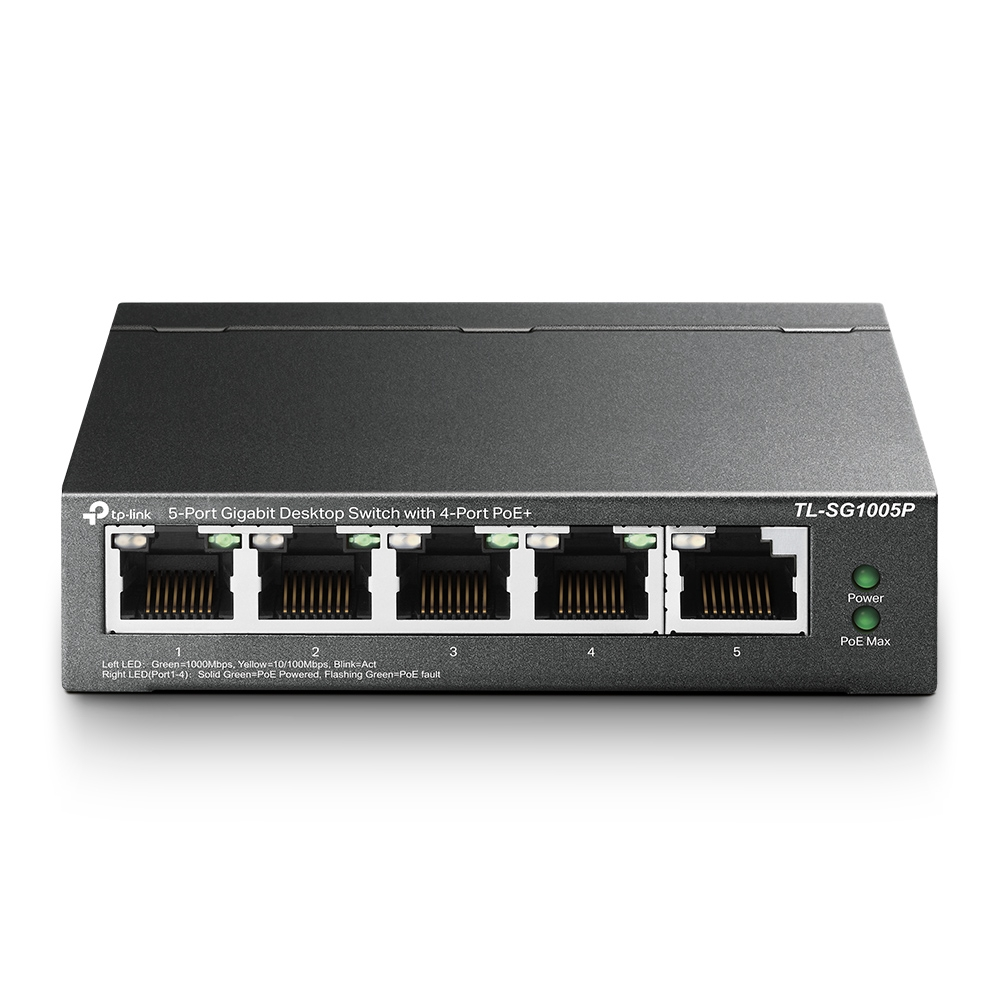 TP-LINK 5port 4port PoE 65w Gigabit Yönetilemez Switch TL-SG1005P