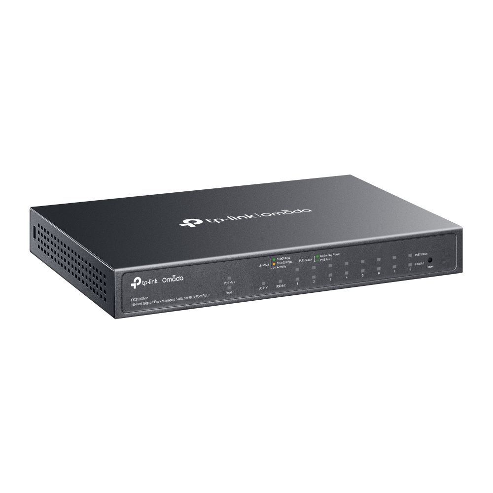 TP-LINK 8port PoE 63w 1-SFP 2-Uplink Gigabit Yönetilebilir Switch OMADA ES210GP