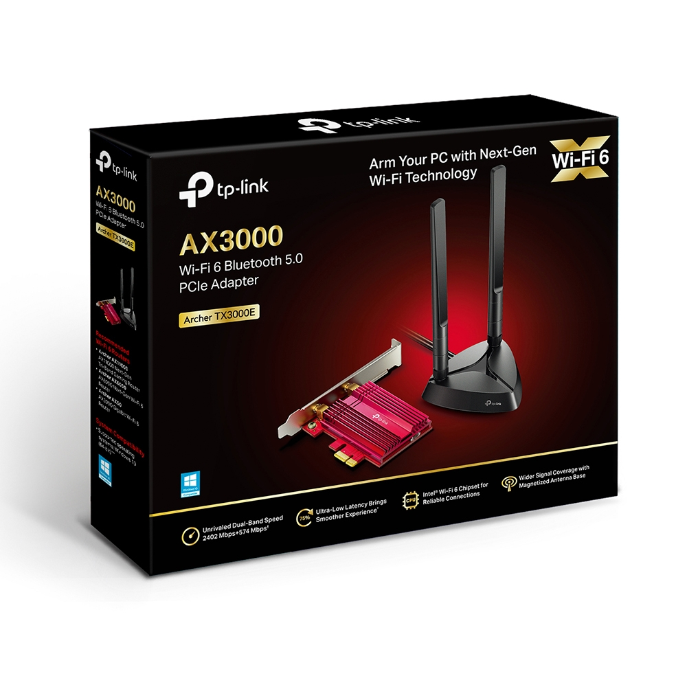 TP-LINK Archer TX3000E AX3000 Wi-Fi 6 Bluetooth 5.0 PCIe Kablosuz Adaptör