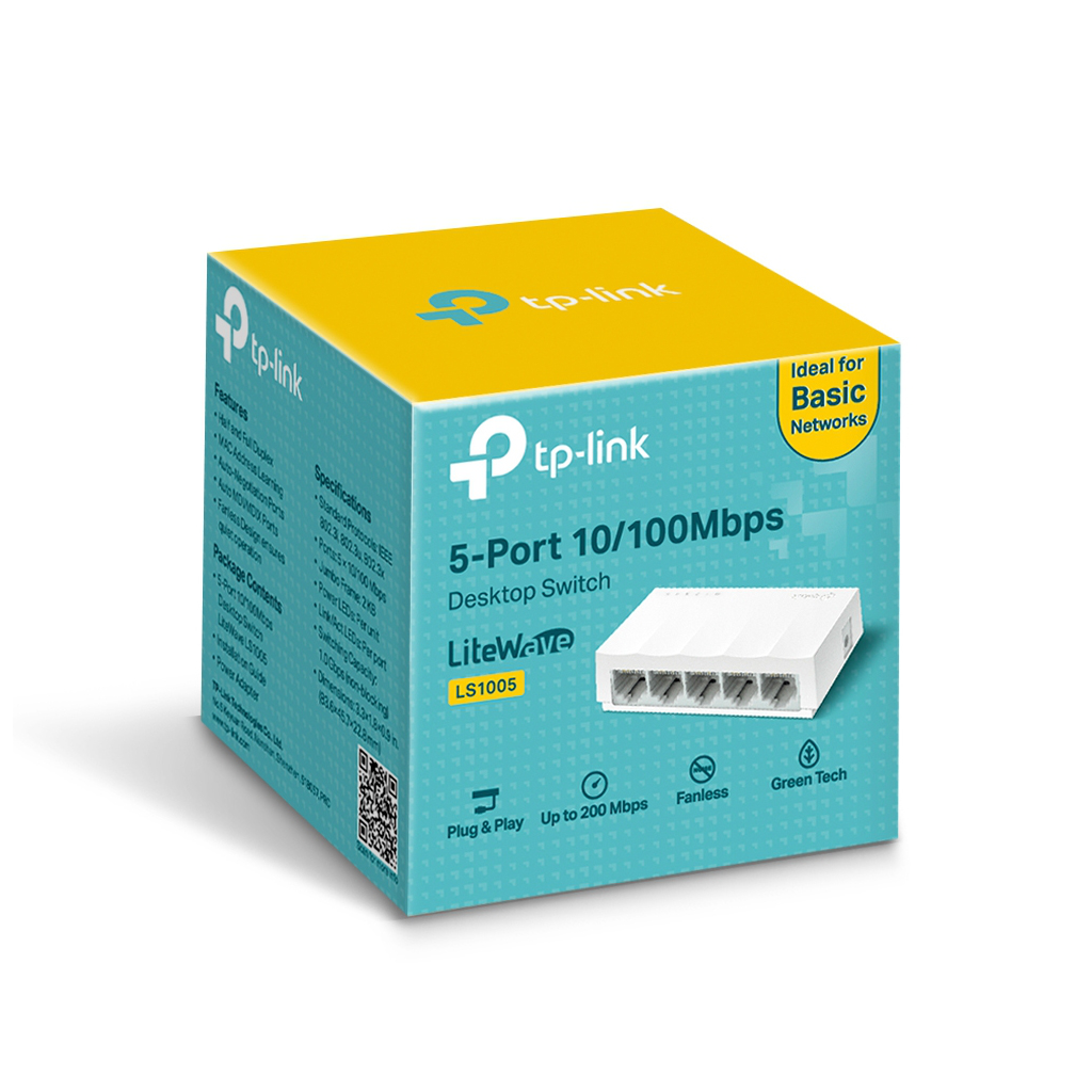 TP-LINK LS1005, Green Tech, 5 Port, MegaBit, Yönetilemez, Masaüstü Switch