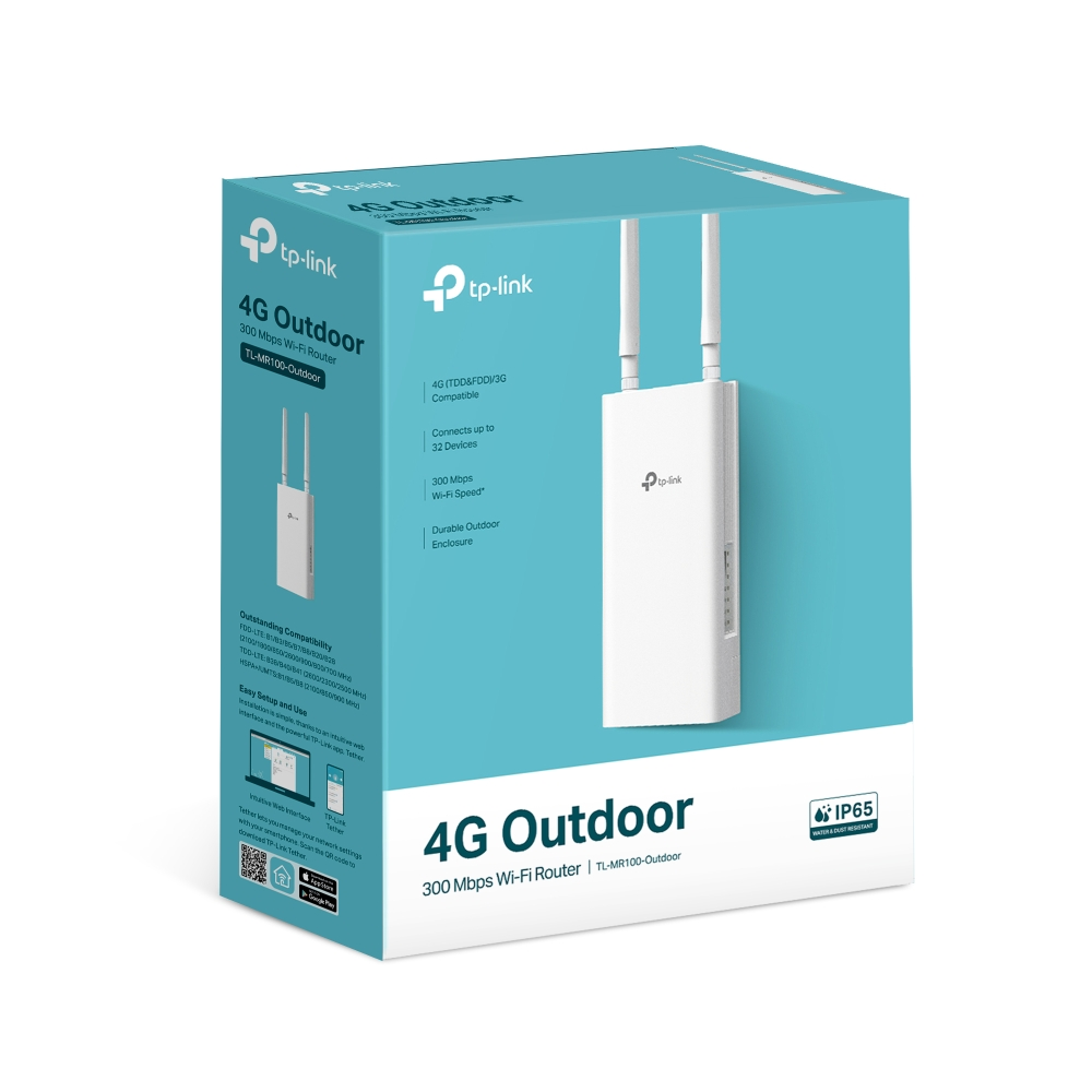 TP-LINK TL-MR100-Outdoor WIFI4 N300 4G LTE Harici Router