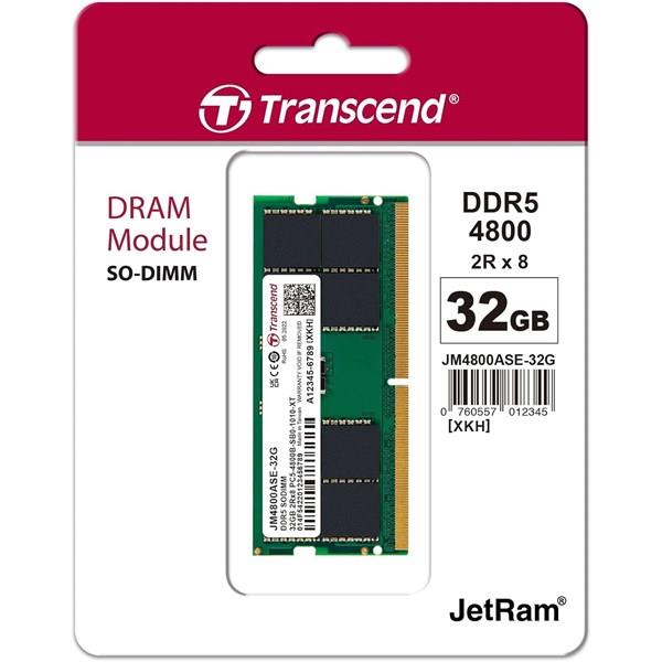 TRANSCEND 32GB DDR5 4800MHZ CL22 NOTEBOOK RAM VALUE JM4800ASE-32G