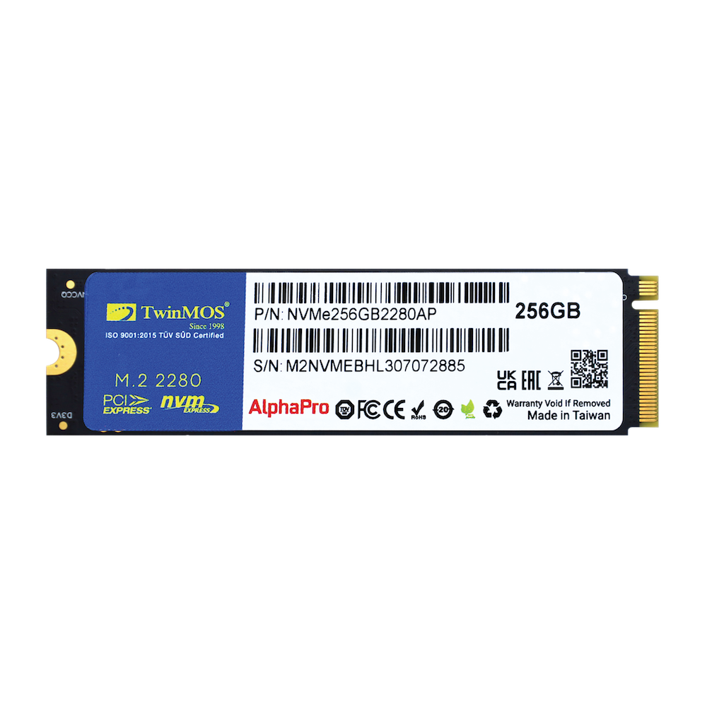 TwinMOS NVMe256GB2280AP, AlphaPro, 256GB, 3600-3250Mb/s, Gen3, NVMe PCIe M.2 2280, SSD,  TLC, 3DNAND