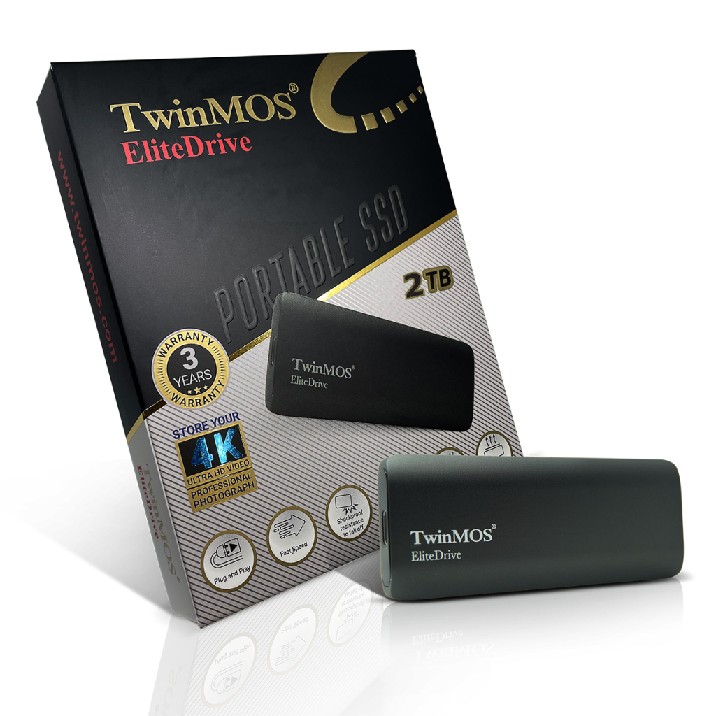 TwinMOS PSSD2TBMEDB, 2TB, Taşınabilir External SSD, USB 3.2, Type-C (Dark Grey)