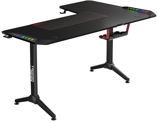 TWISTED Minds L Şekilli RGB Sol Oyuncu Masası Siyah TM-Y-LB-RGB