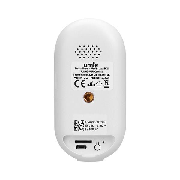 UMIE UM-BK21 Beyaz 2MP Iki Yönlü Ses TF Kart 6700 mAh Bataryalı Kablosuz Tuya Destekli Akıllı IP Kamera
