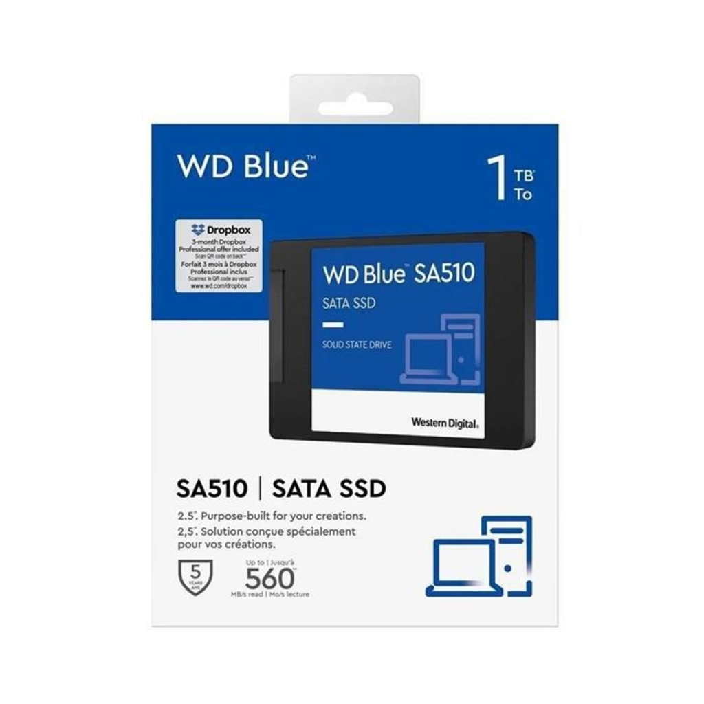 WD Blue SA510, WDS100T3B0A, 1TB, 560/510, 3D NAND, 2,5