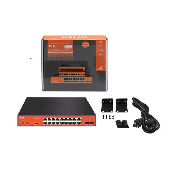 WI-TEK 16port 197w FULL PoE WI-PS318GFH GIGABIT 2X SFP Yönetilemez Switch