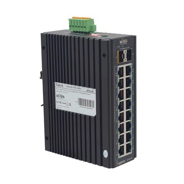 WI-TEK 16port 240w FULL PoE WI-SP3018F 16GE GIGABIT 2X SFP Yönetilemez Endüstriyel Switch