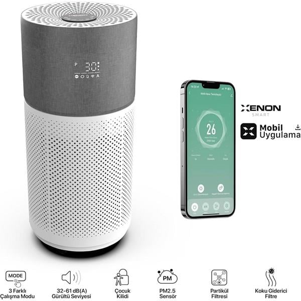 XENON SMART X7420 M0 Akıllı Hava Temizleyici Gri