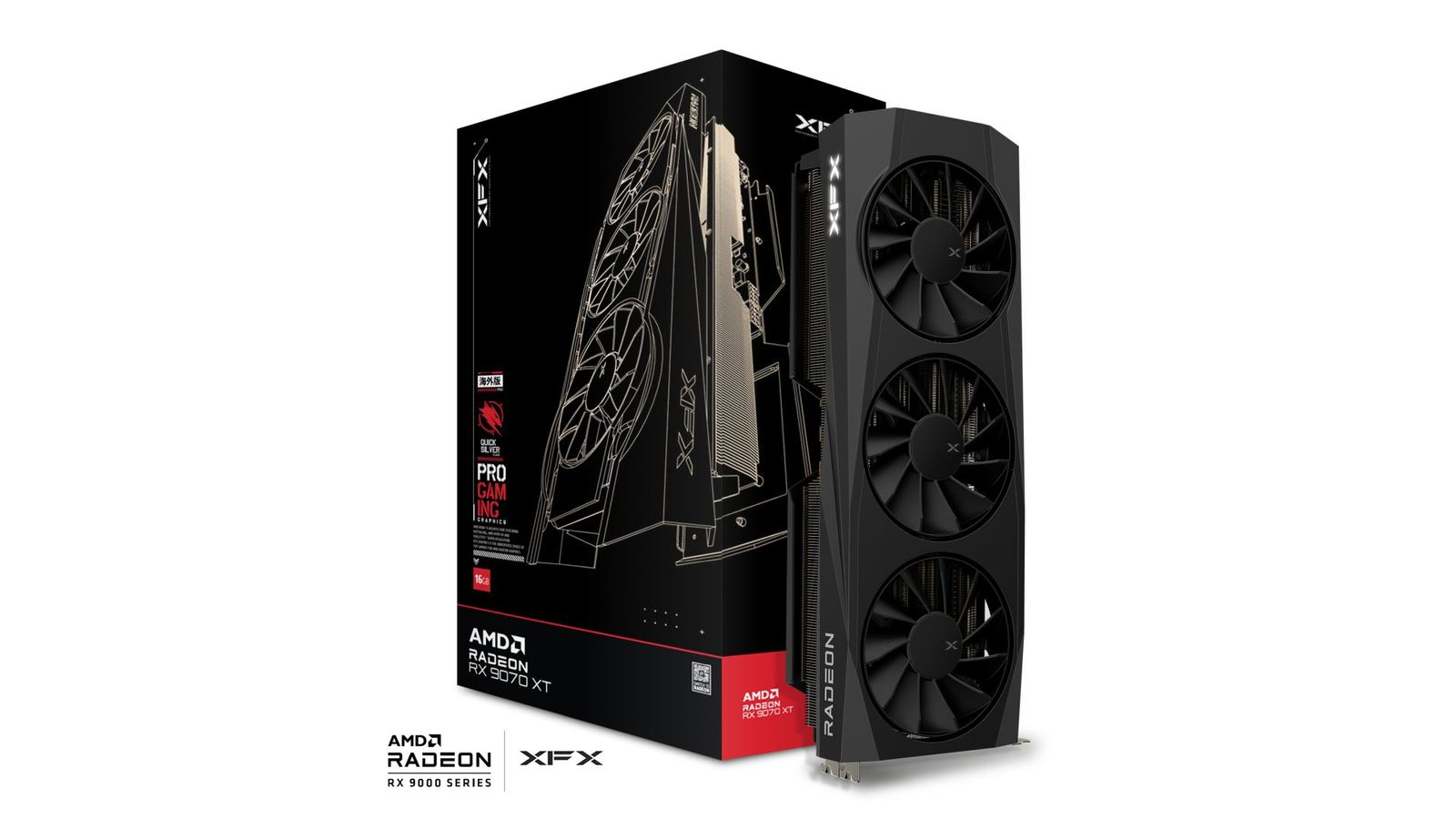 XFX 16GB RX9070XT QUICKSILVER EX-RX-97TQICKB9 GDDR6 256bit HDMI-DP PCIE 5.0