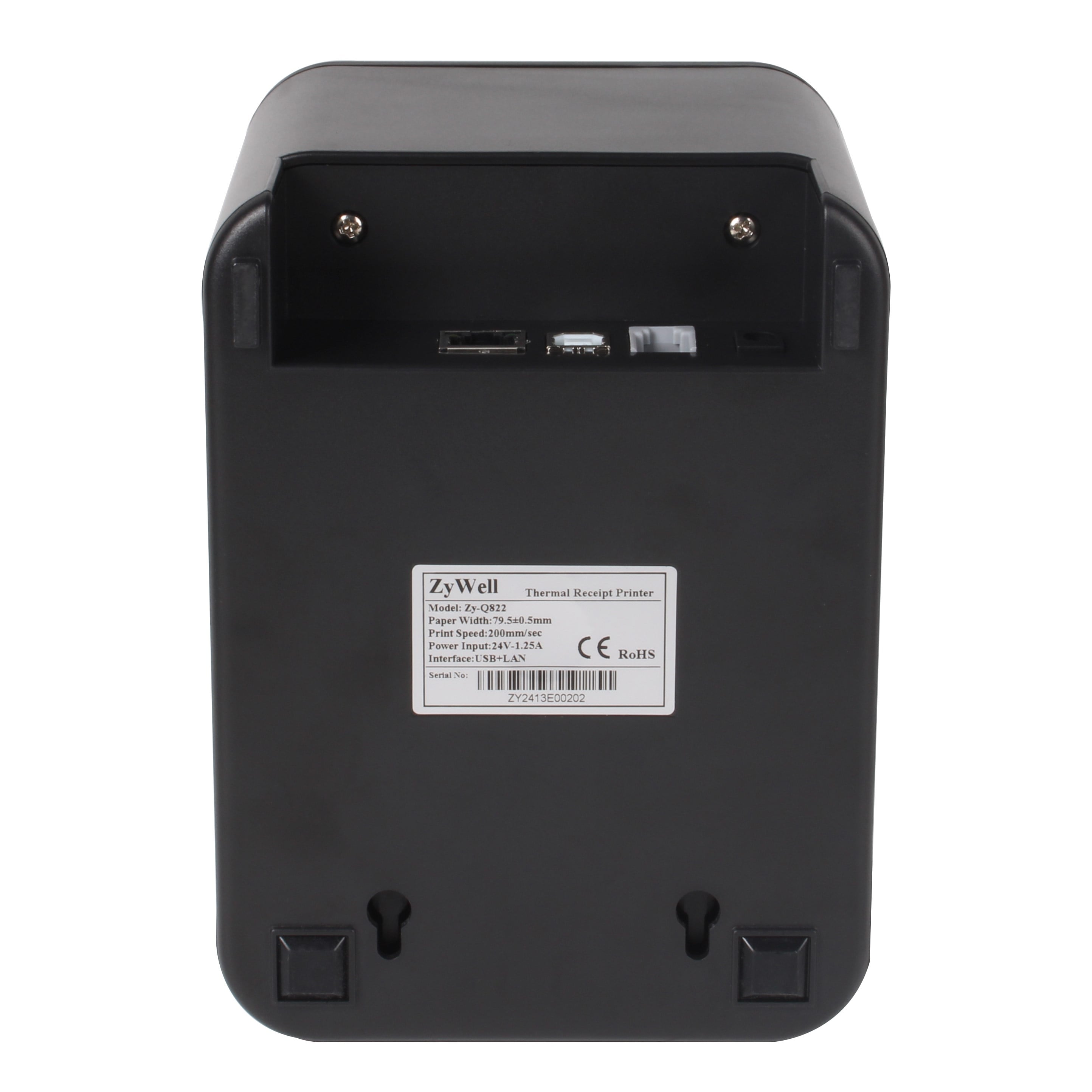 ZYWELL ZY-Q822 THERMAL / OTOMATİK KESİCİLİ USB+ETHERNET SLİP YAZICI 200MM/s / 80MM SİYAH
