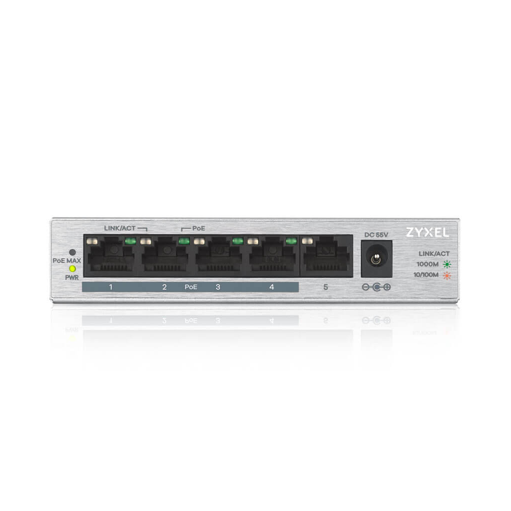 Zyxel 5port 60w 4port PoE GS-1005HP GIGABIT Yönetilemez Switch DesktopZyxelSwitchB06976