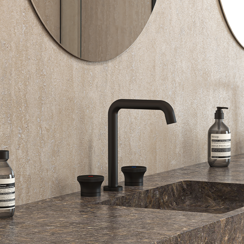 TeskaNorma Shine Lavabo Bataryası-Siyah