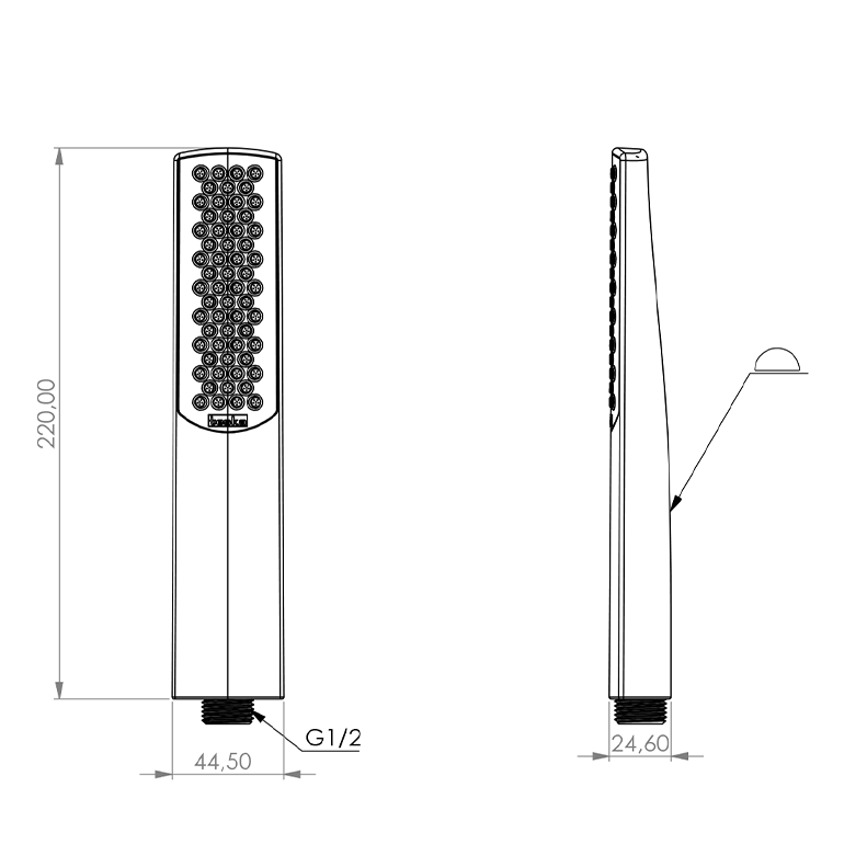 TeskaStick El Duşu-Krom&Siyah