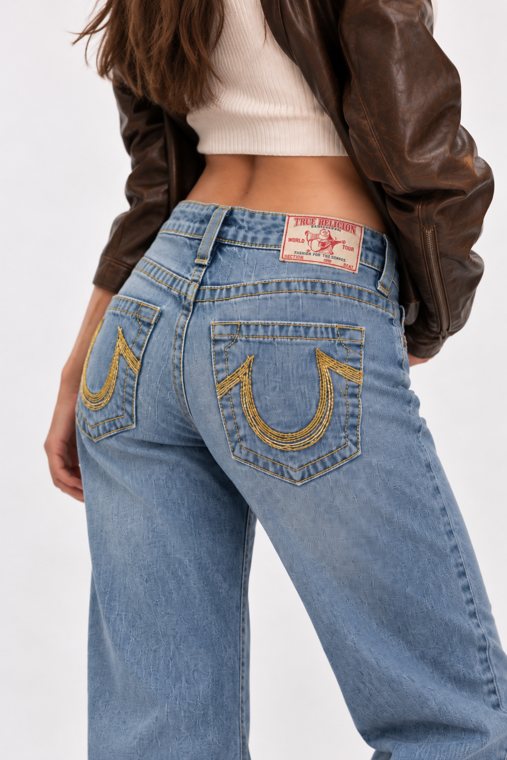 00's McBling Nakışlı Jean Pantolon