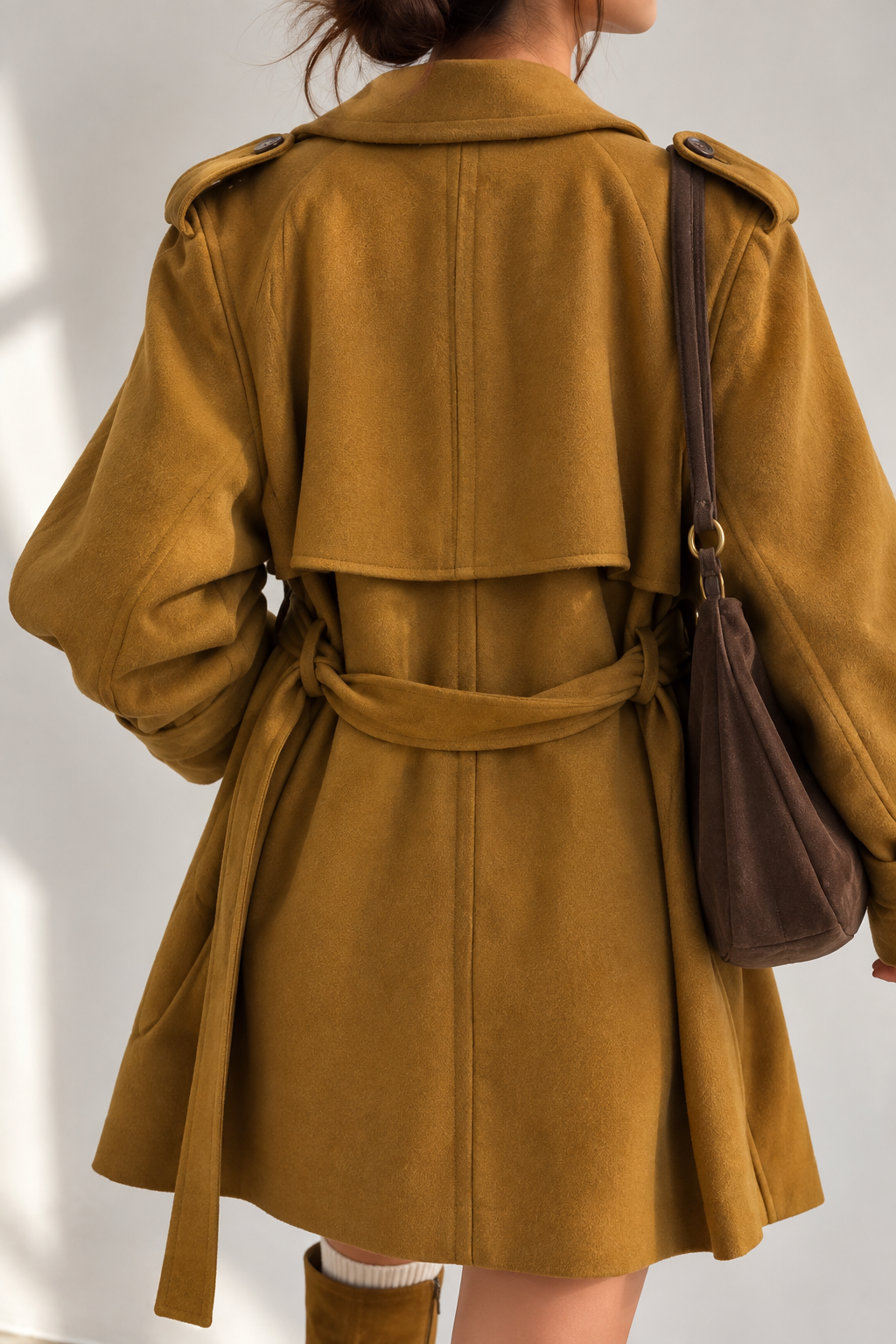 1970s Kruvaze Düğmeli Wool Palto/Kaban