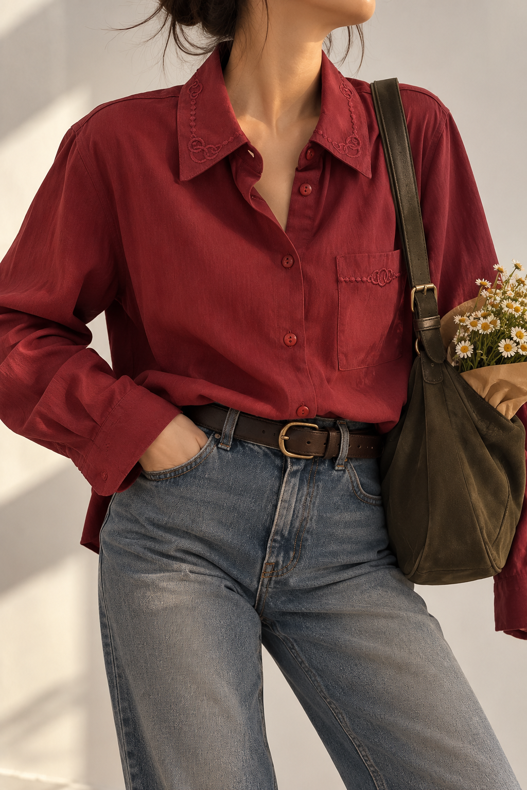 1970s Western Romance Gömlek