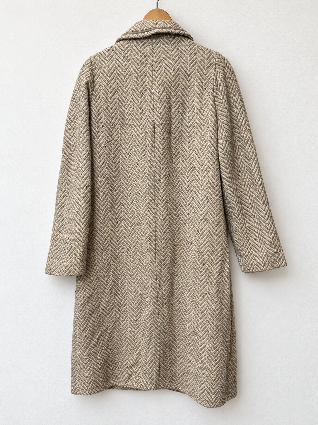 1980s Beige Herringbone Kaban
