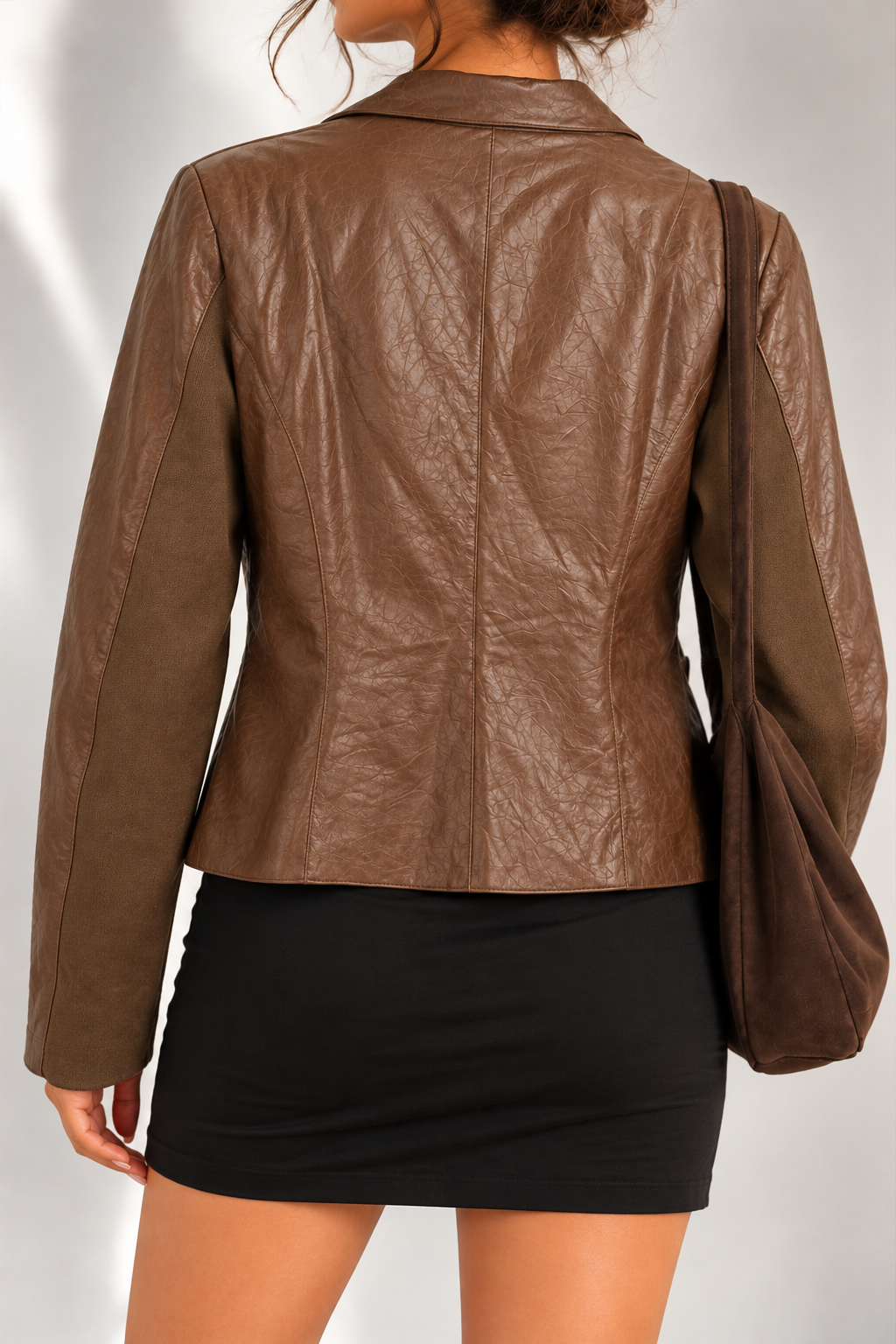 1980s Brown Biker Deri Ceket