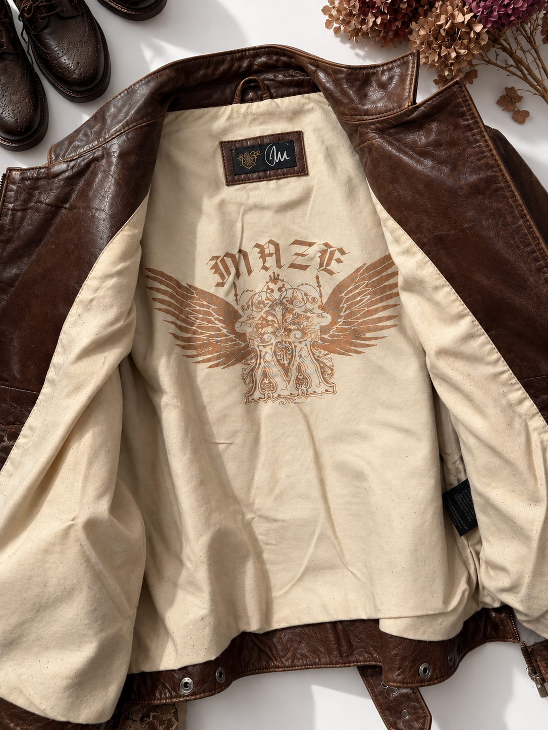 1980s Brown Rocker Deri Ceket