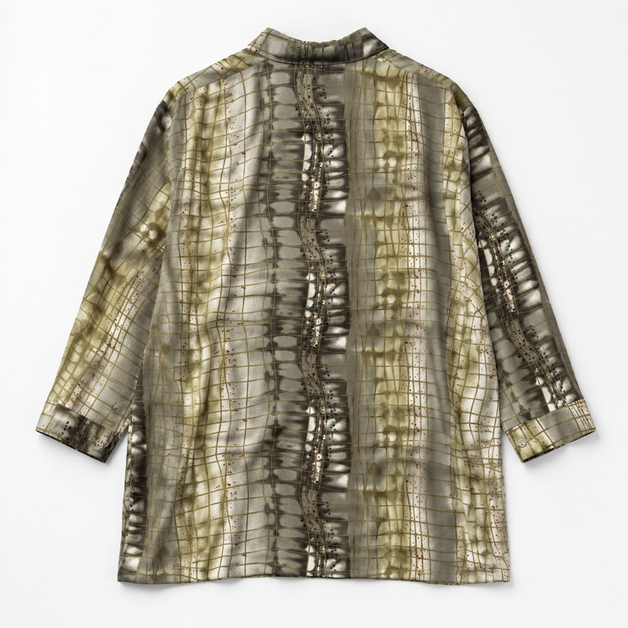 1980s Haki&Yeşil Batik Gömlek