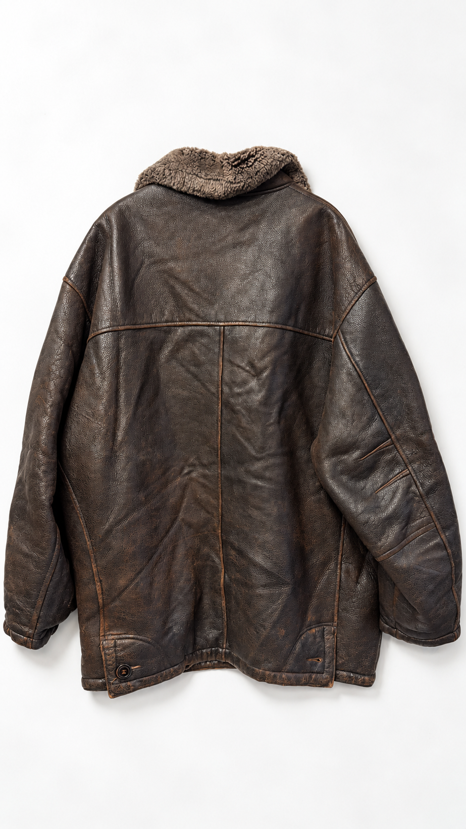 1980s İçi Kürklü Shearling Kaban/Deri Ceket