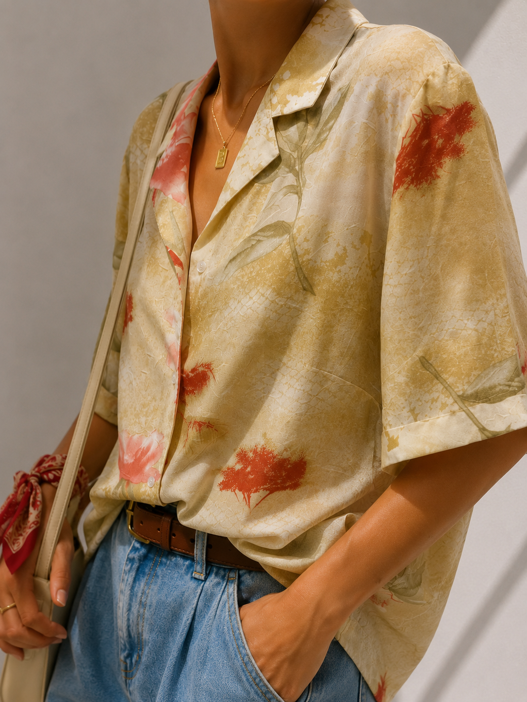 1990s Aloha Style Geniş Yaka Gömlek