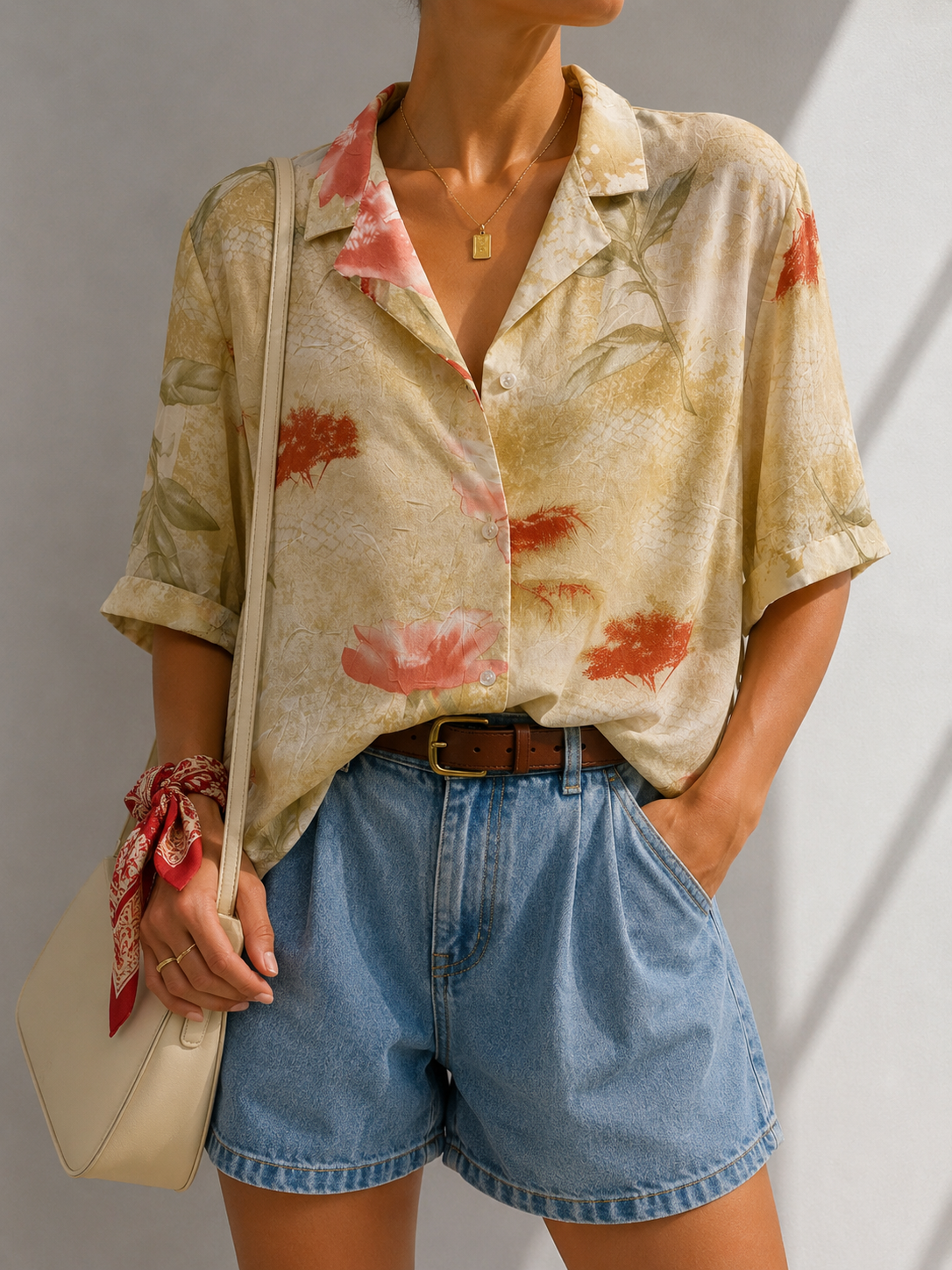 1990s Aloha Style Geniş Yaka Gömlek
