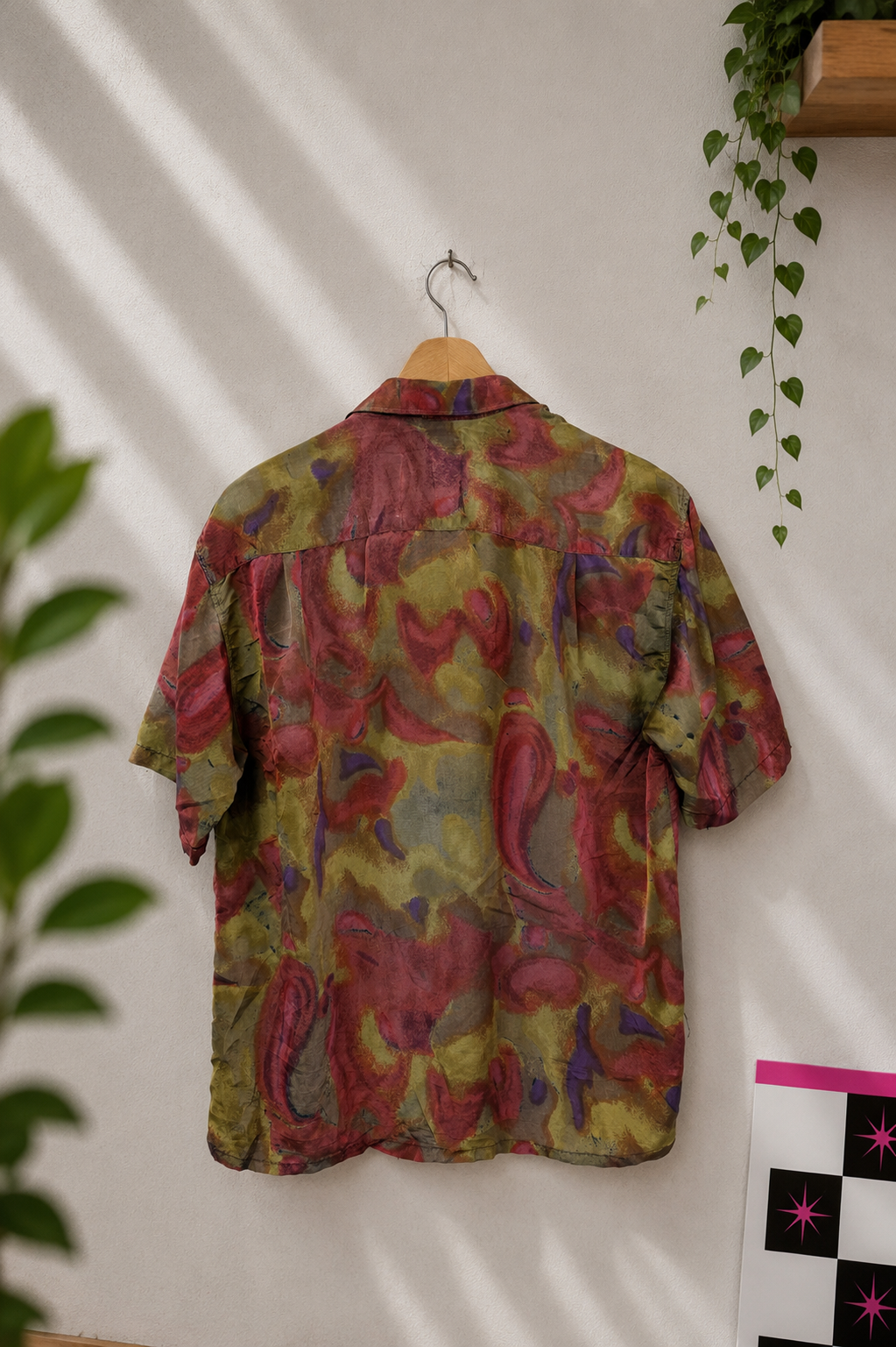 1990s Batik Desenli Oversize Gömlek
