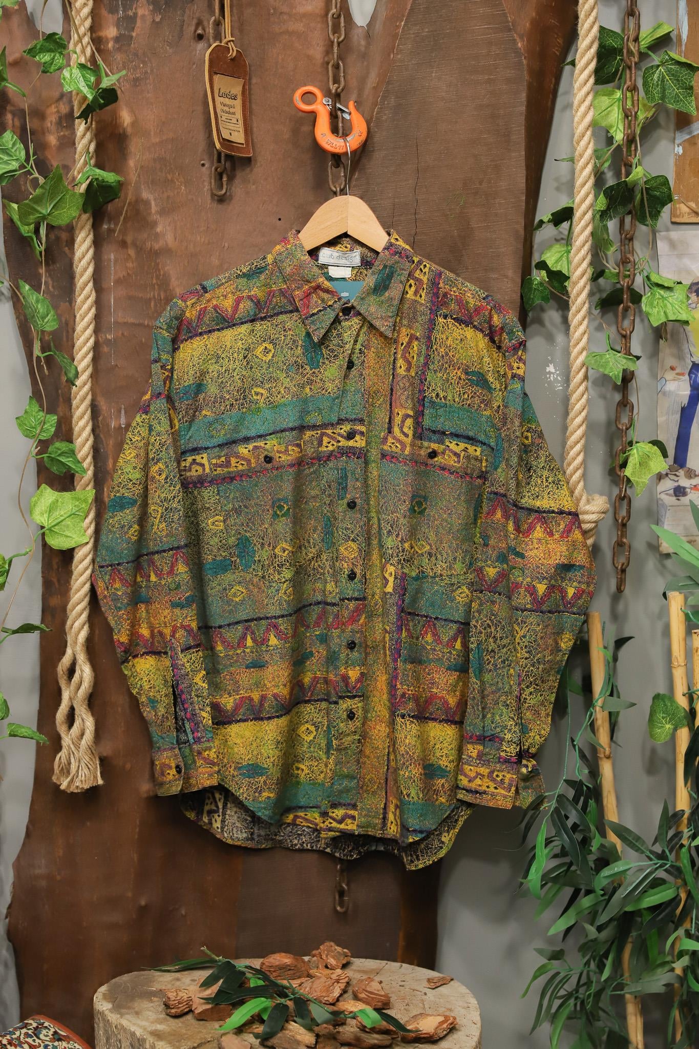 1990s Bohemian Etnik Gömlek