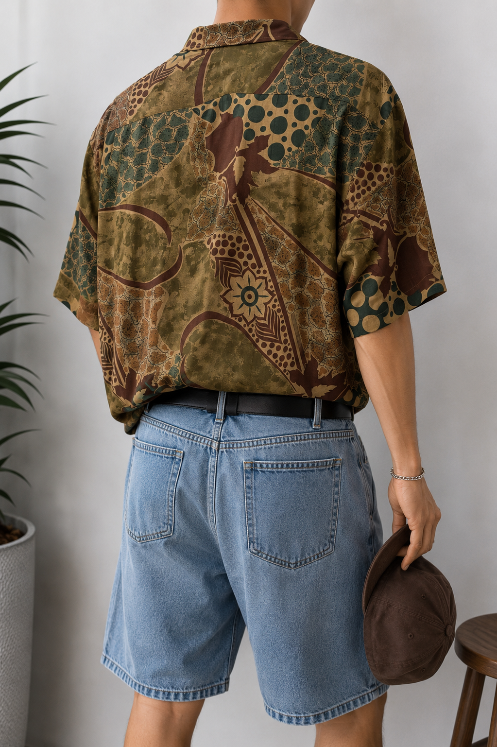 1990s Earth Tone Oversize Gömlek