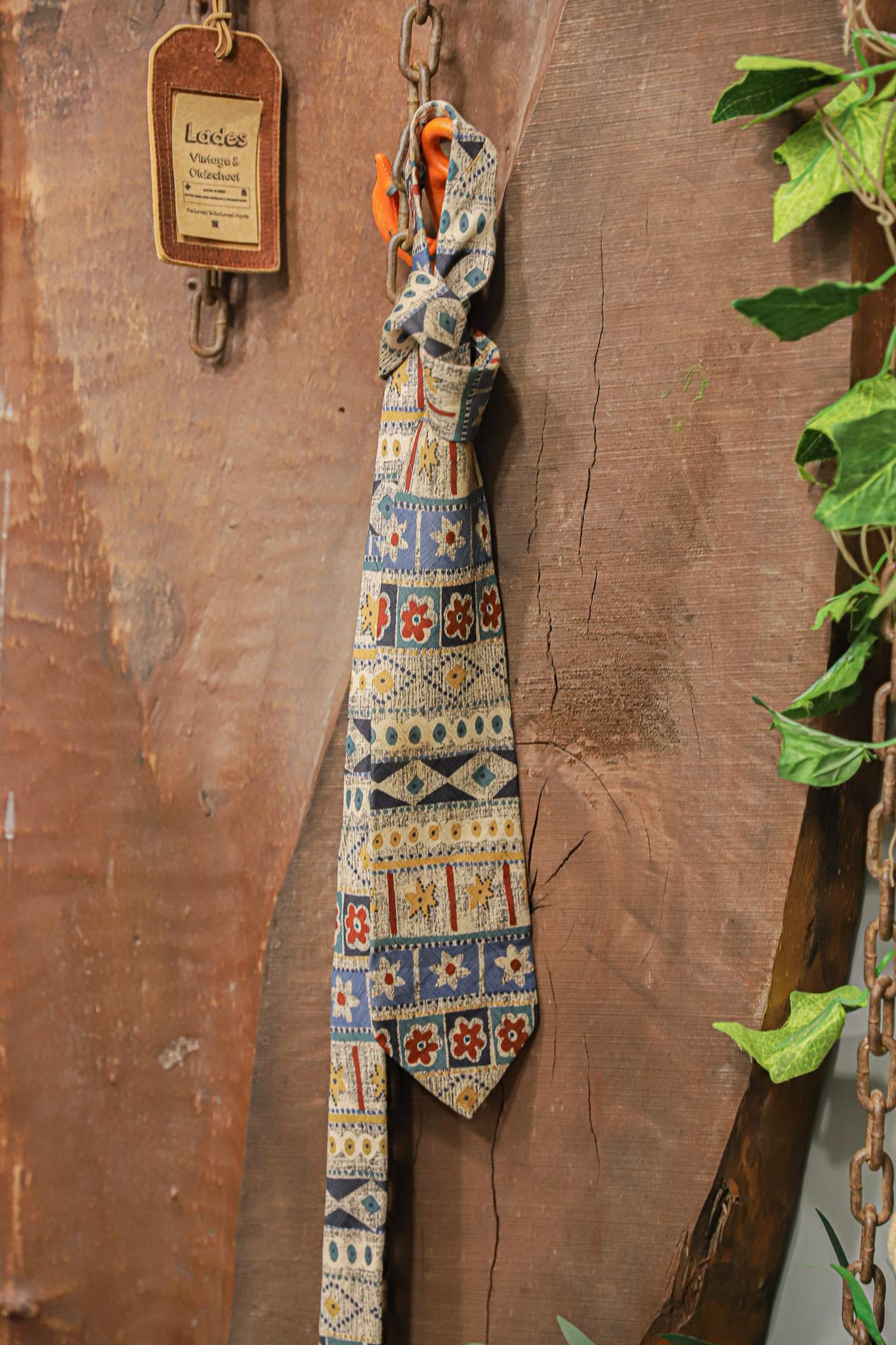 1990s Ethnic İpek Kravat