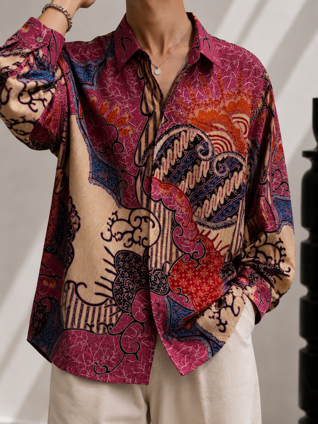 1990s Etnik Oversize Gömlek