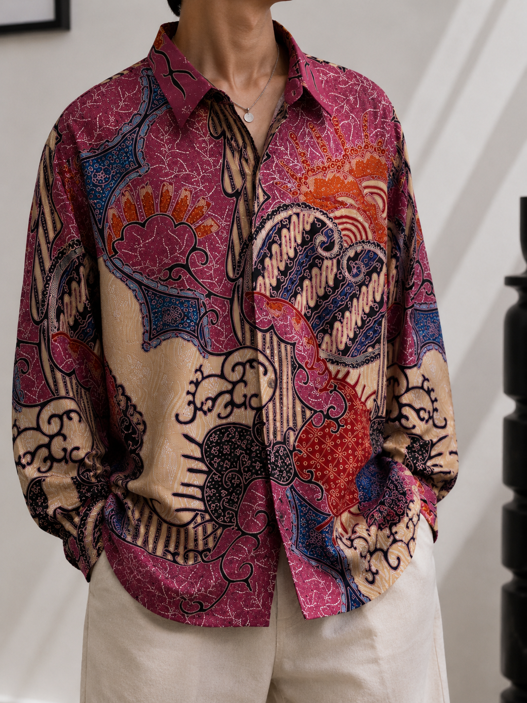 1990s Etnik Oversize Gömlek